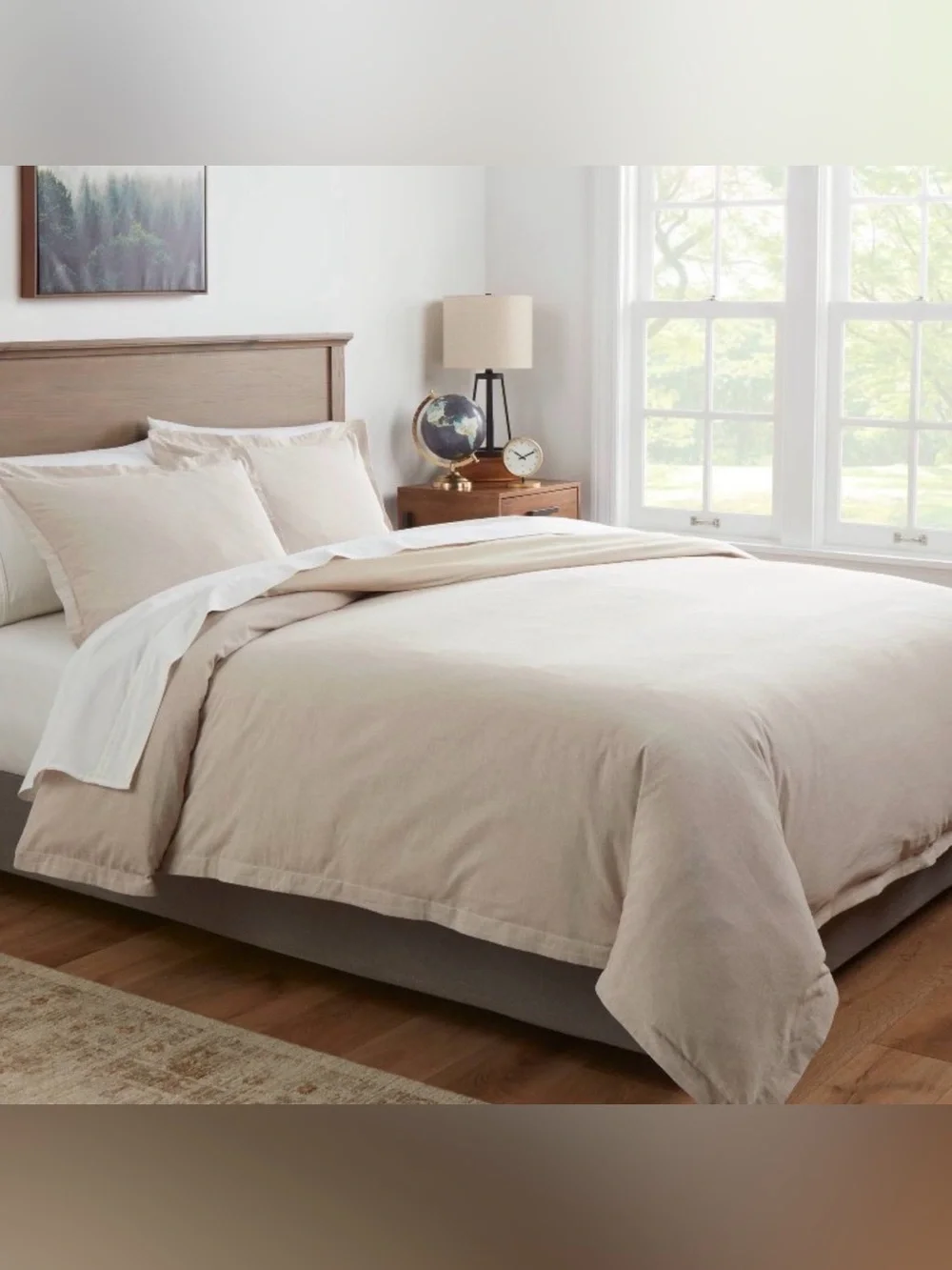 Threshold Cotton Linen Duvet Cover | Queen Cream Neutral Zipper Closure